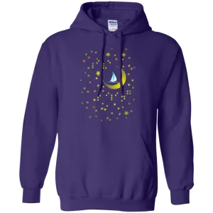 Moon Sailing on G185 Gildan Pullover Hoodie 8 oz.