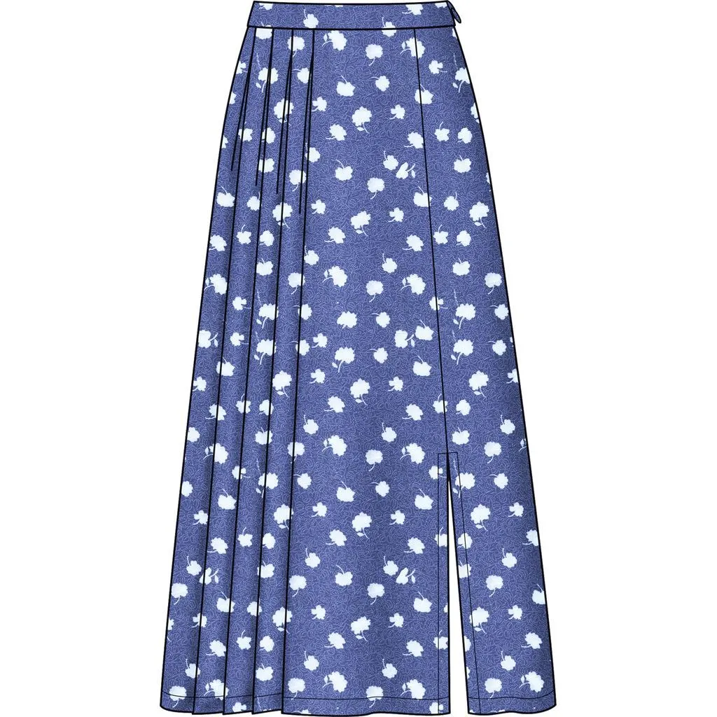 New Look Sewing Pattern N6659 Misses' Pleated Skirt With Or Without Front Slit Opening