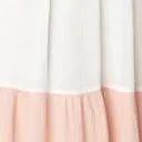 Off White & Coral Tiered Coloblock Maxi Dress