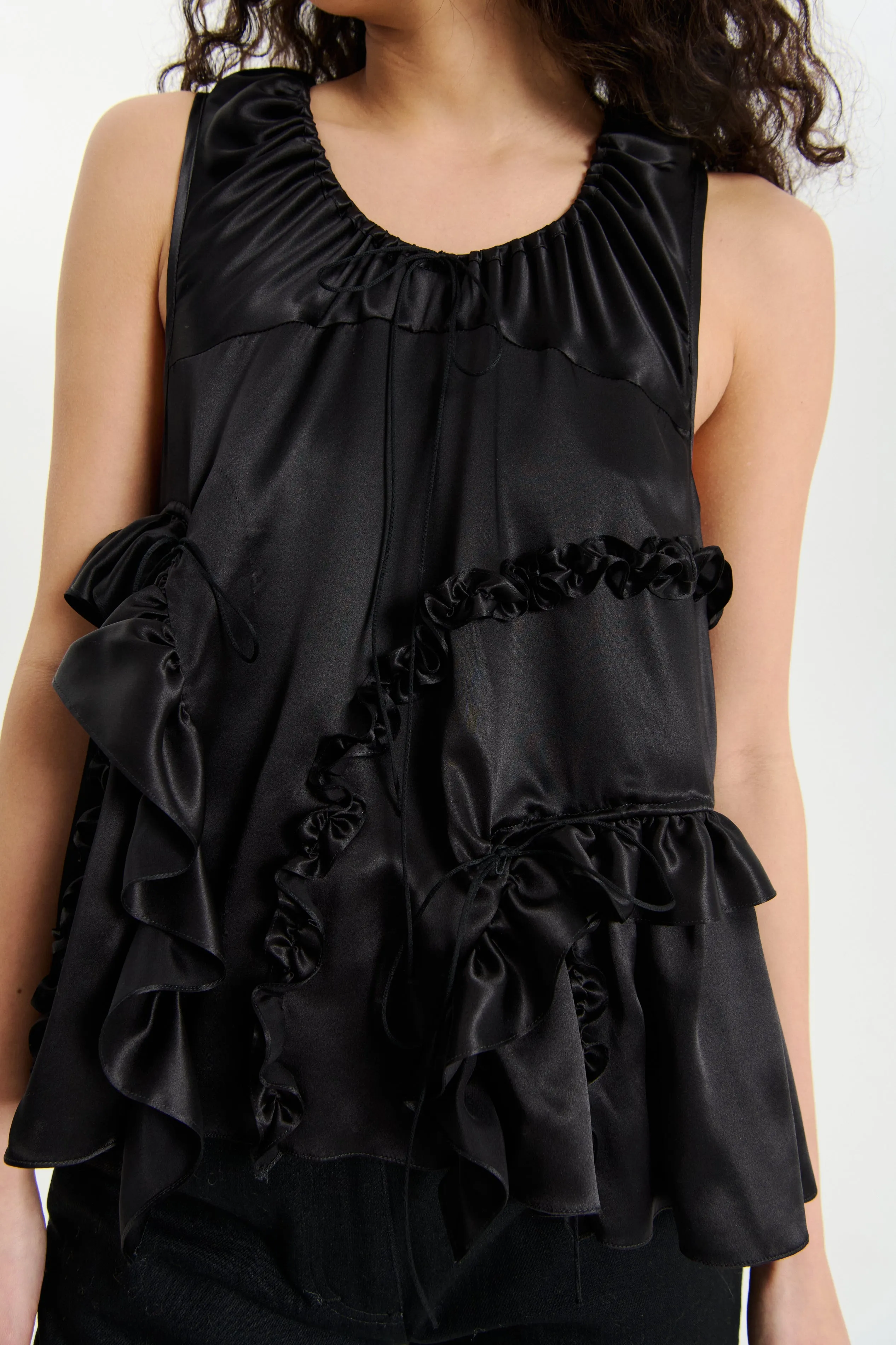 ORSALINA | TOP SILK SATIN BLACK