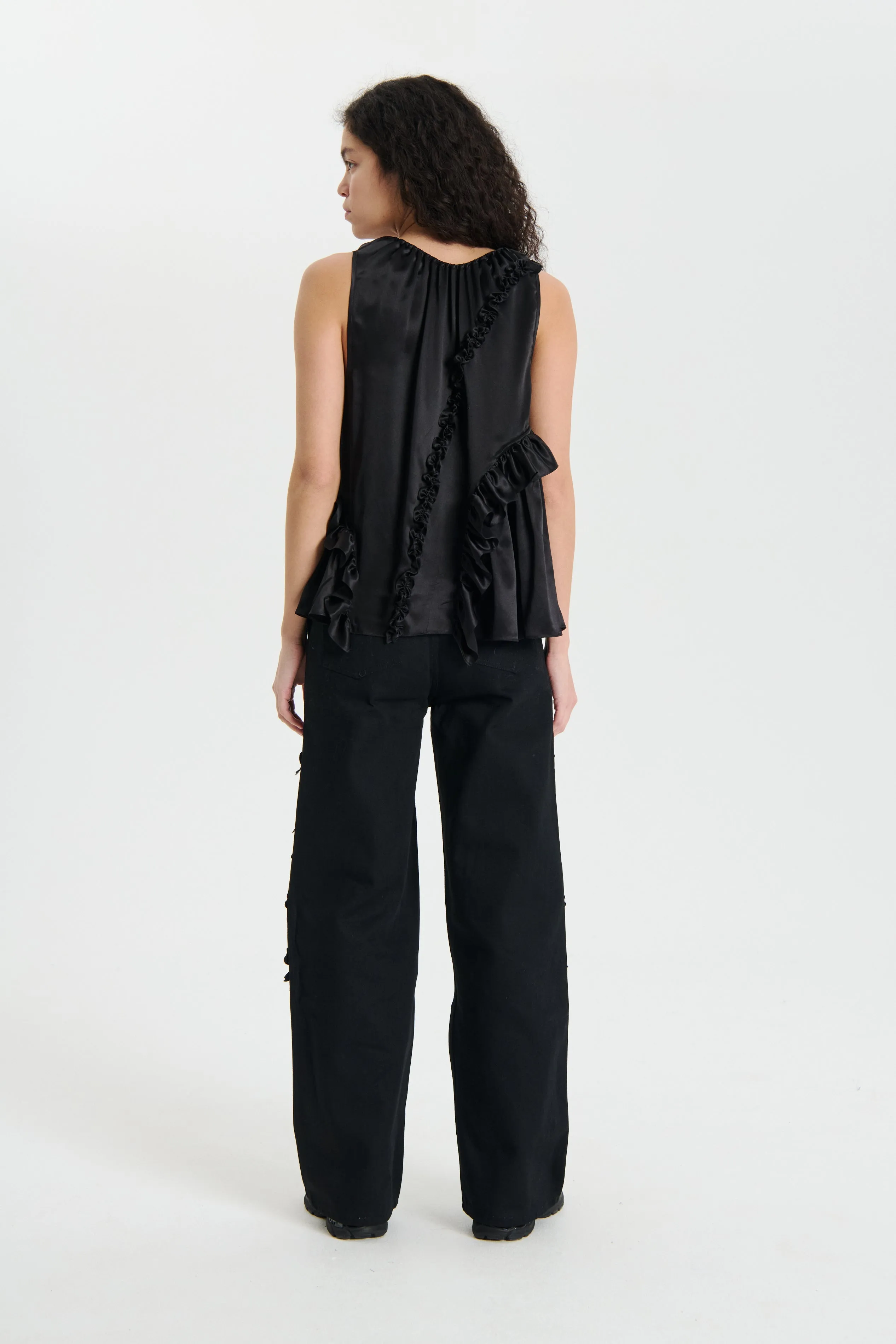 ORSALINA | TOP SILK SATIN BLACK