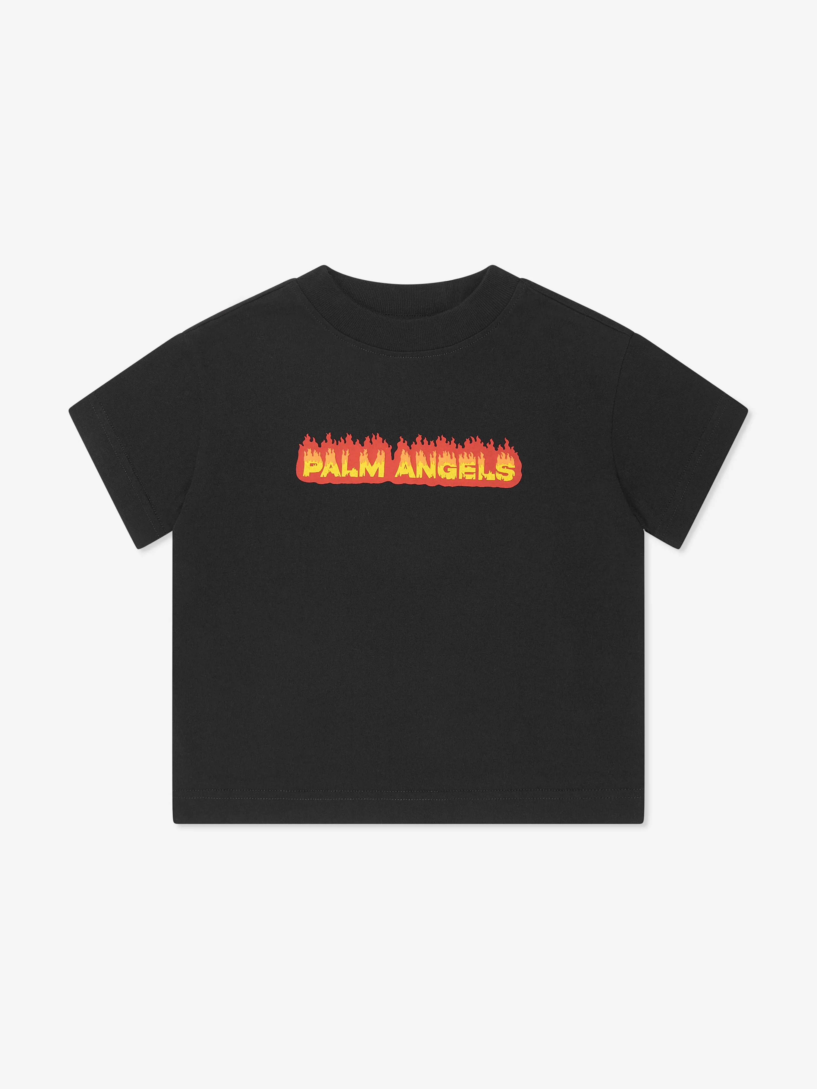 Palm Angels Boys PA Flames T-Shirt in Black