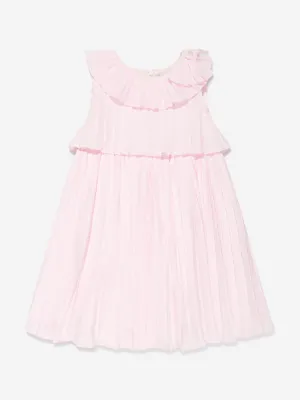 Patachou Girls Sleeveless Pleated Dress in Pink