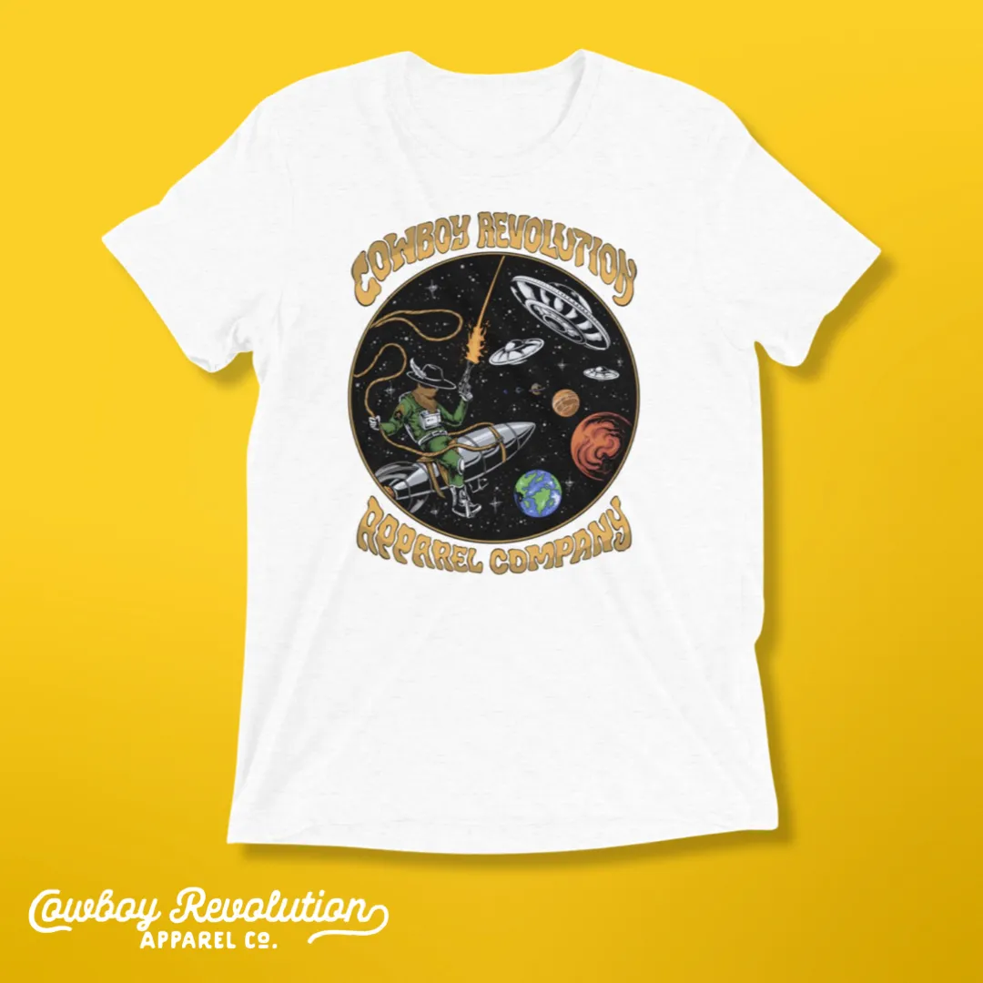 "Cosmic Rodeo" Cowboy Revolution Short Sleeve Tee (White)