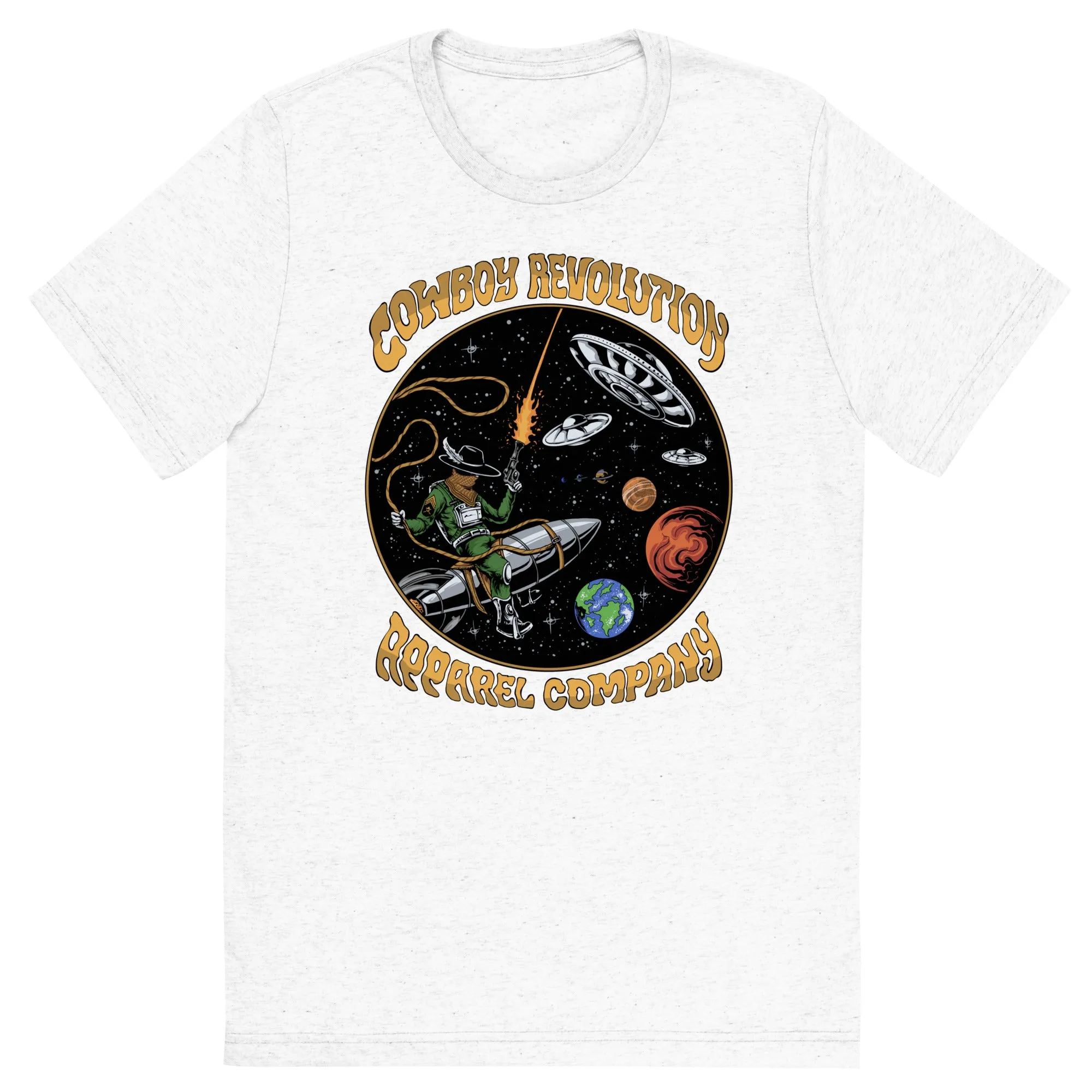 "Cosmic Rodeo" Cowboy Revolution Short Sleeve Tee (White)