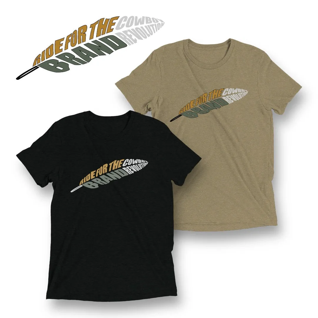 "Ride For The Brand" Feather Short Sleeve Tri-Blend Tee