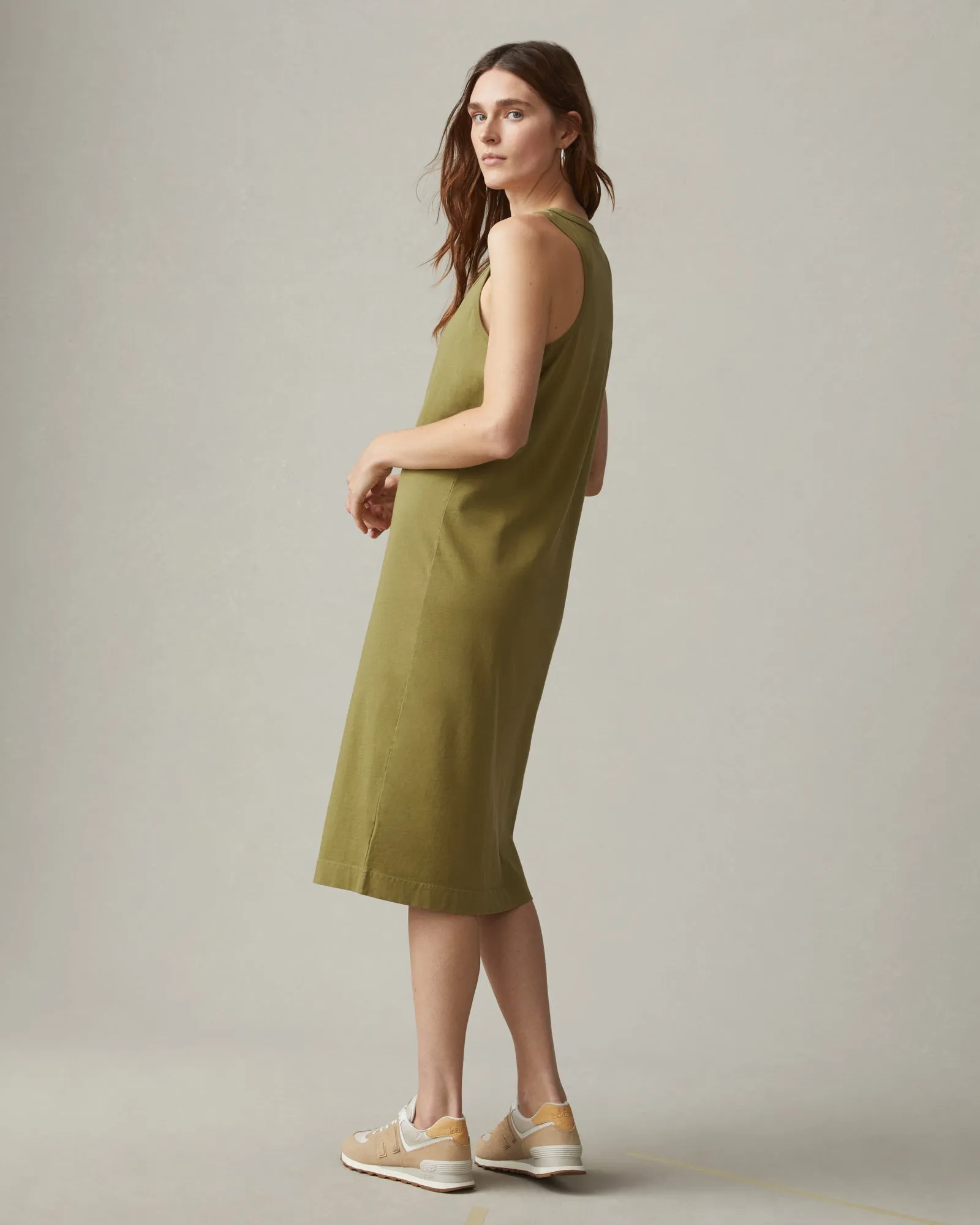 Racer Tank Dress - Peat Moss