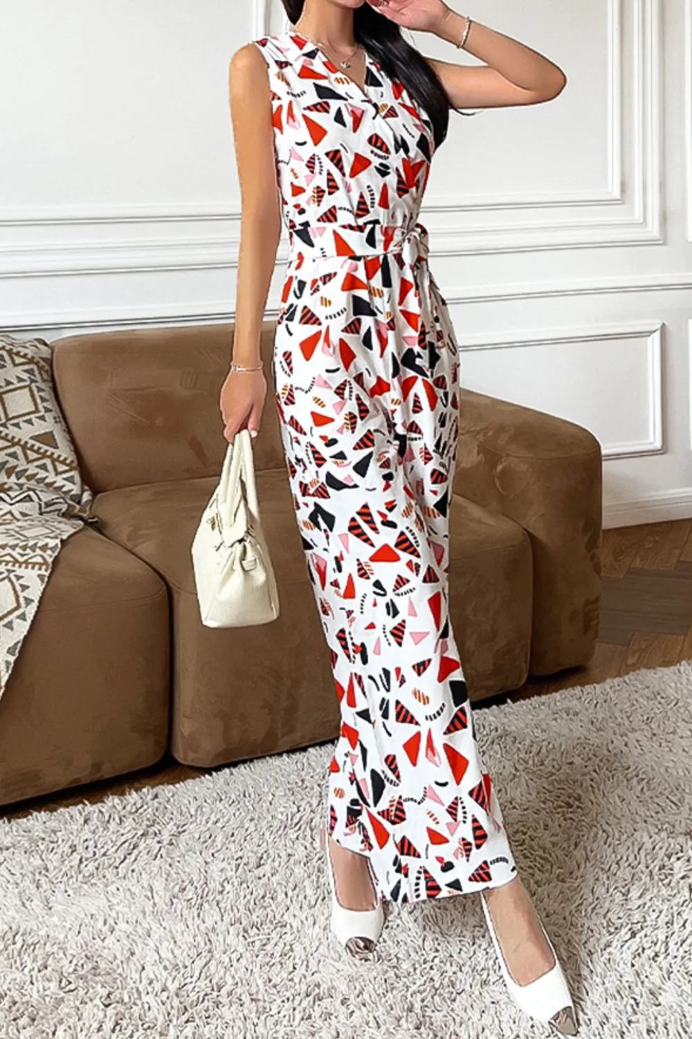 Retro Sleeveless Resort Jumpsuit