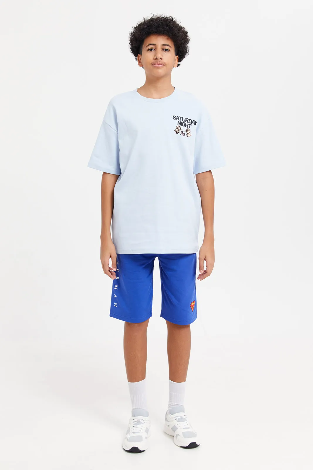 Senior Boys Blue Saturday Night Oversize T-Shirt