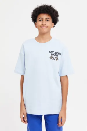 Senior Boys Blue Saturday Night Oversize T-Shirt