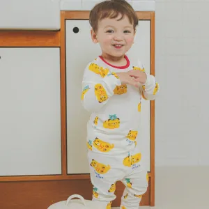 Single Spandex Brushed Fabric pajamas set-Little Tiger