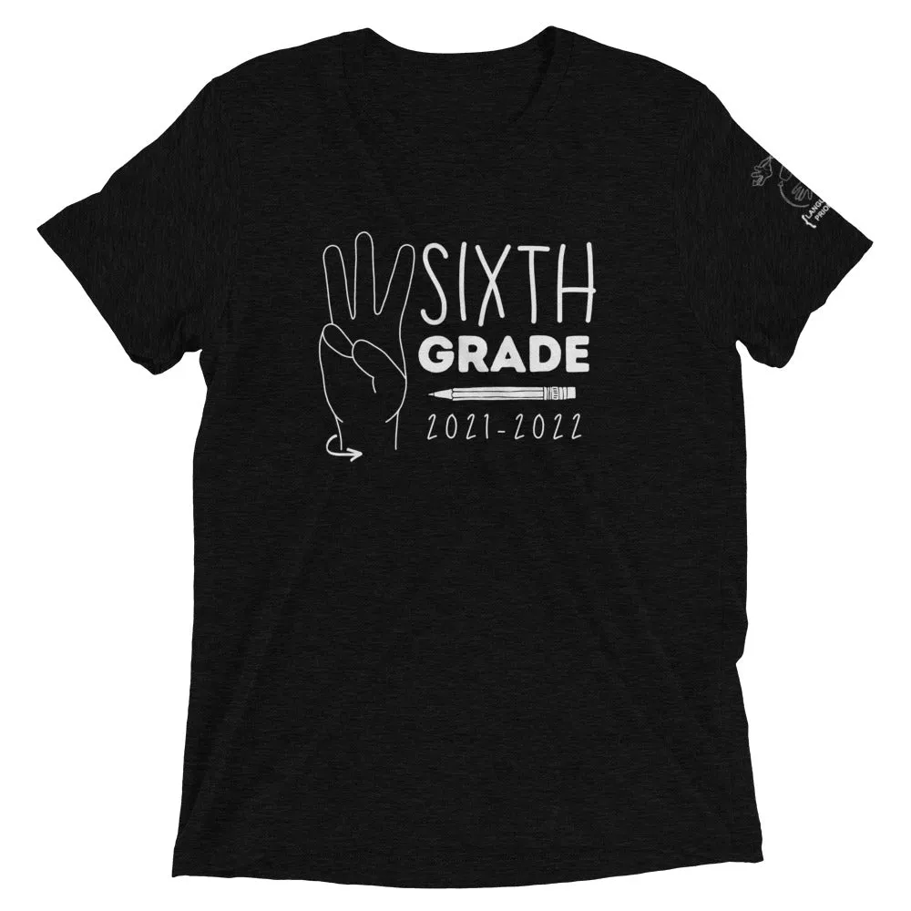 SIXTH GRADE Short Sleeve Tee (White Ink)