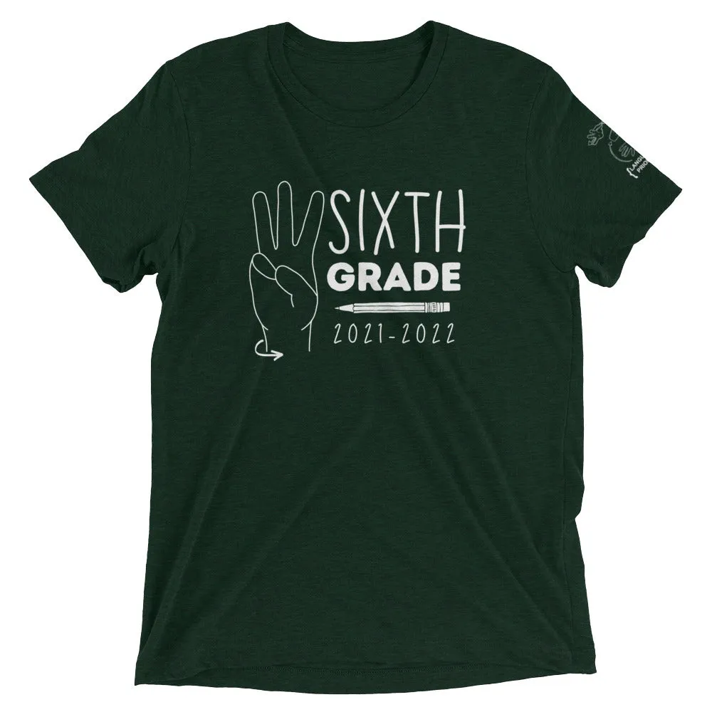 SIXTH GRADE Short Sleeve Tee (White Ink)