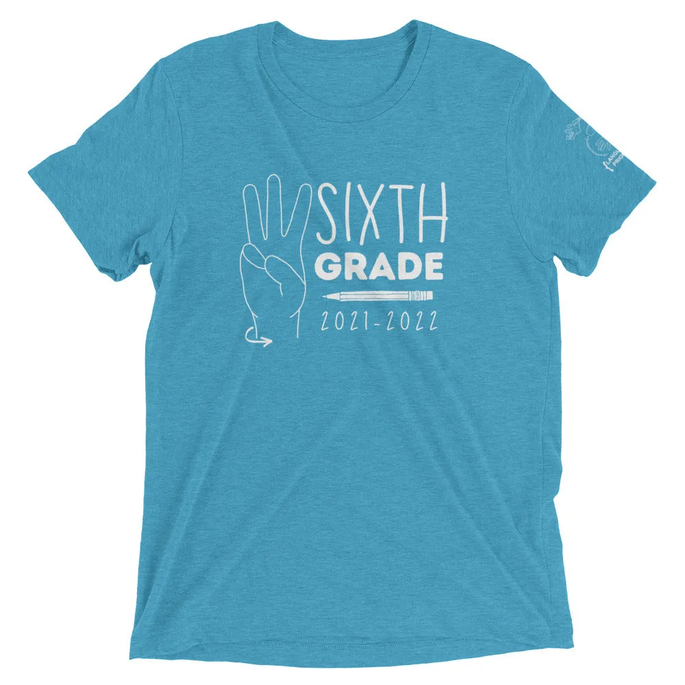 SIXTH GRADE Short Sleeve Tee (White Ink)