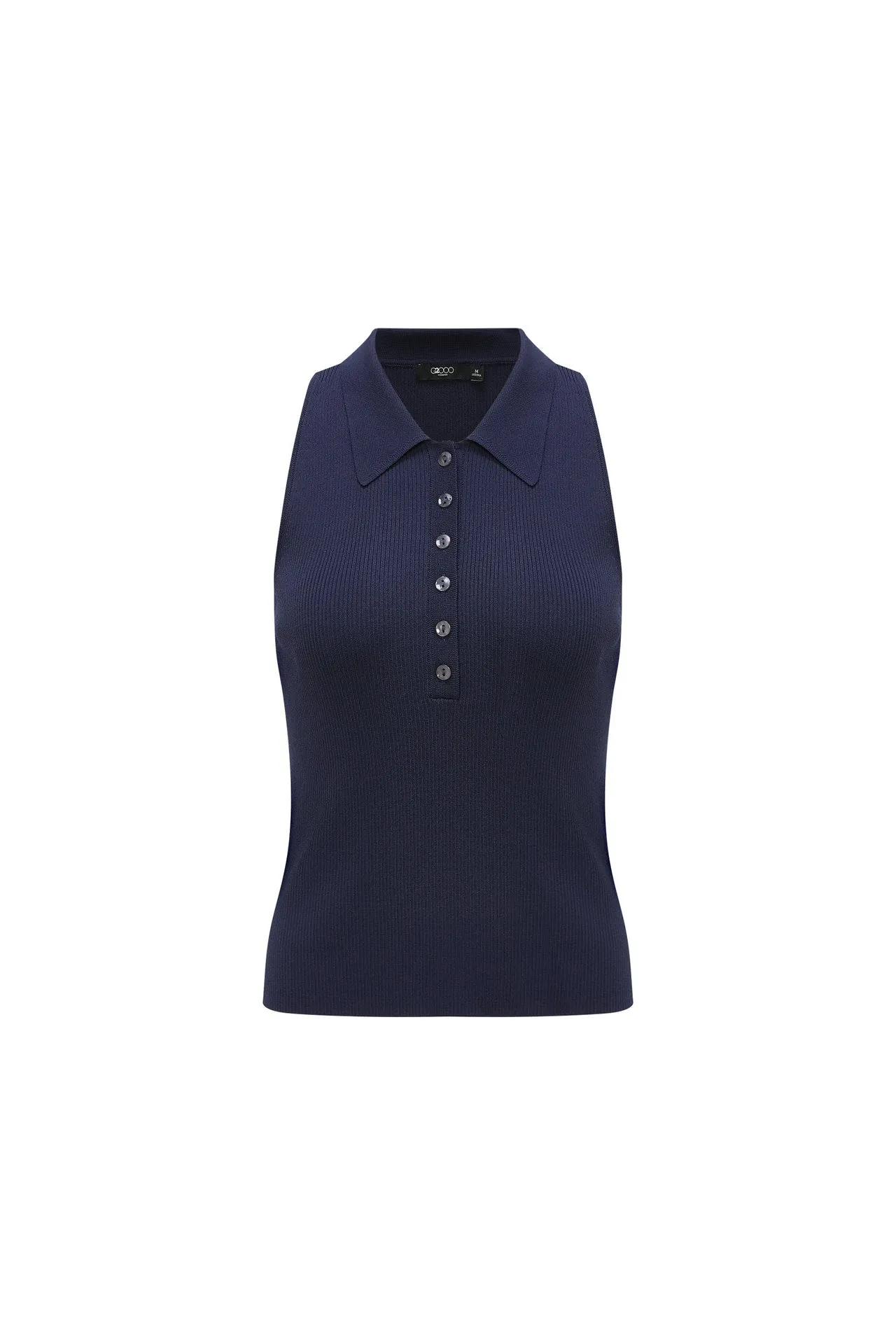 Sleeveless Polo Top