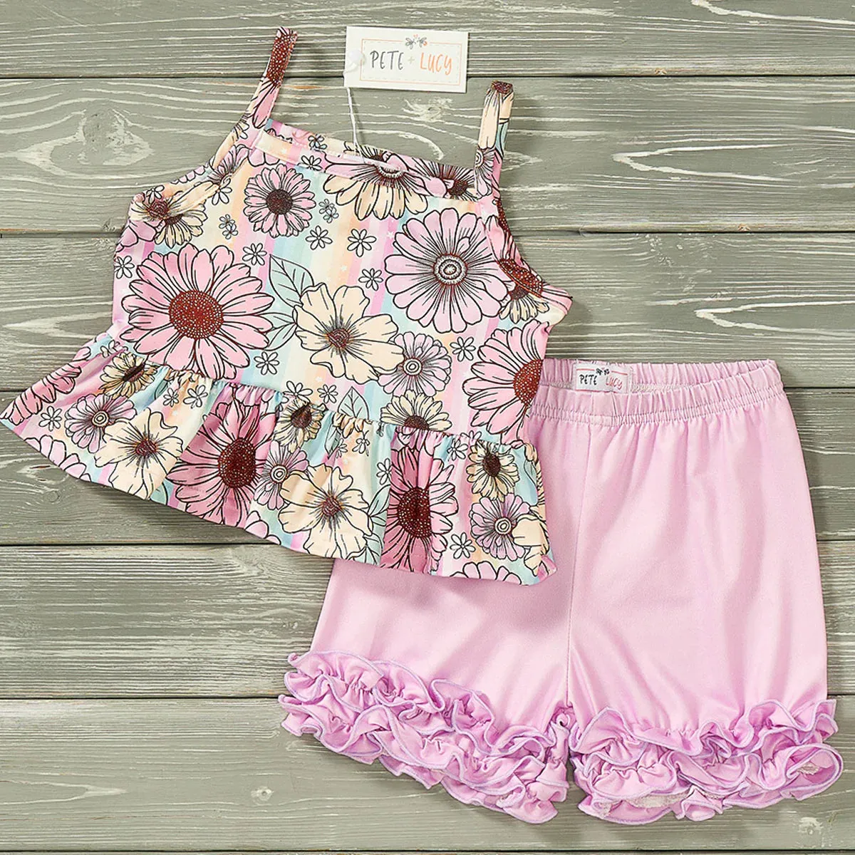 Summer Floral Girls 2-piece Short Set