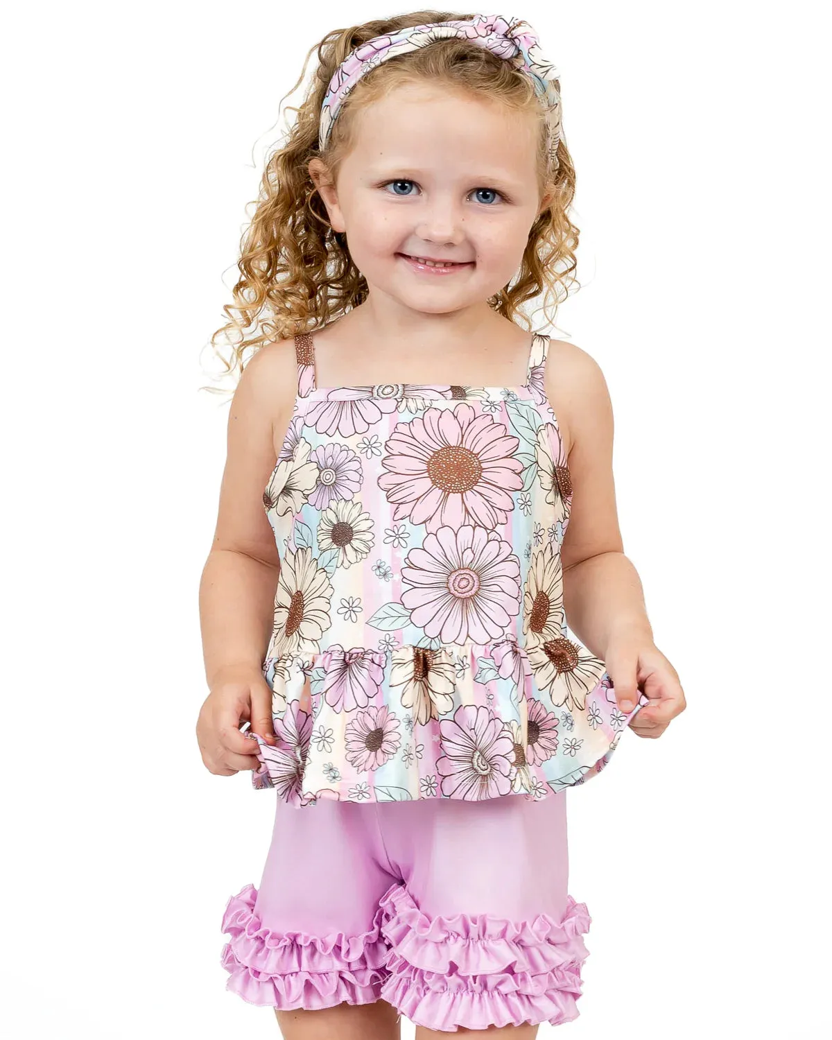 Summer Floral Girls 2-piece Short Set