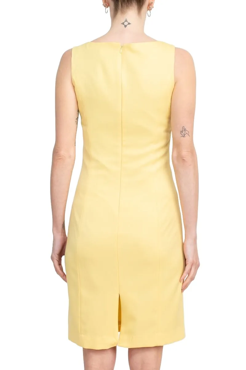 Tahari ASL Scoop Neck Sleeveless Short Dress With Matching Crew Neck 3/4 Ruffle Cuff Sleeves Jacket