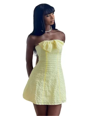 TEEK - Yellow Tube Top Sleeveless Dress