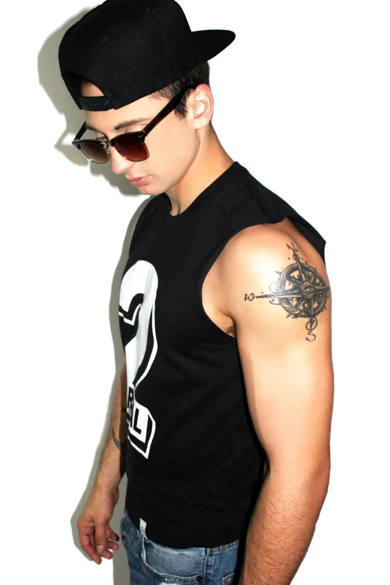 Too Real Sleeveless Tee- Black