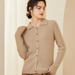 Women Cashmere Cardigan Button Front Long Sleeve Cashmere Cardigan