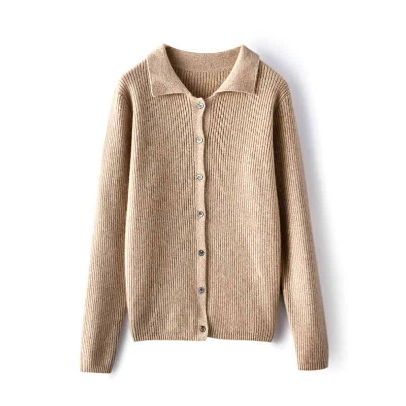 Women Cashmere Cardigan Button Front Long Sleeve Cashmere Cardigan