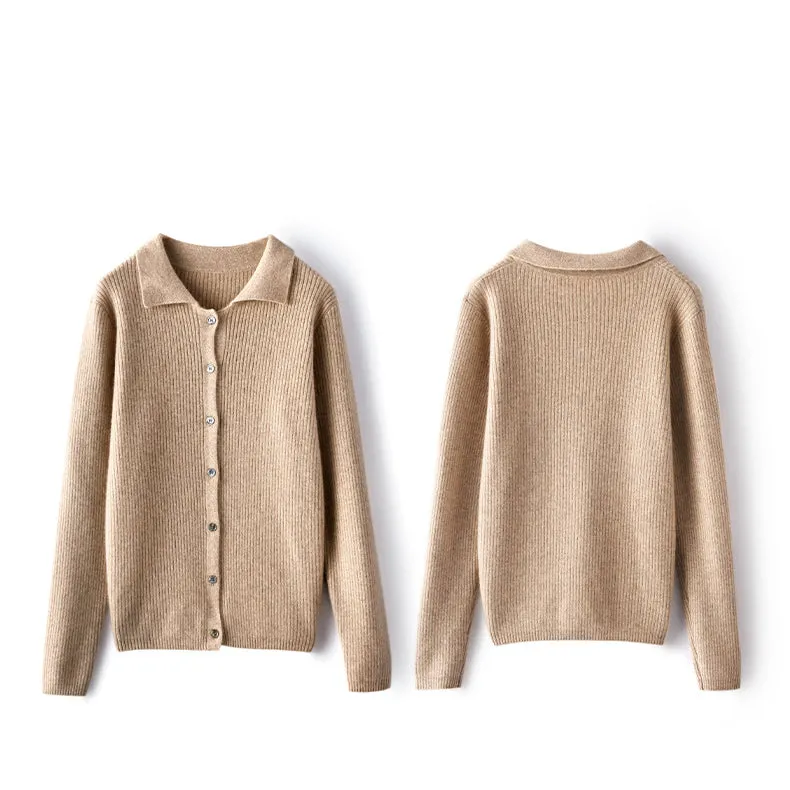 Women Cashmere Cardigan Button Front Long Sleeve Cashmere Cardigan