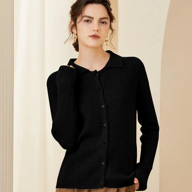 Women Cashmere Cardigan Button Front Long Sleeve Cashmere Cardigan