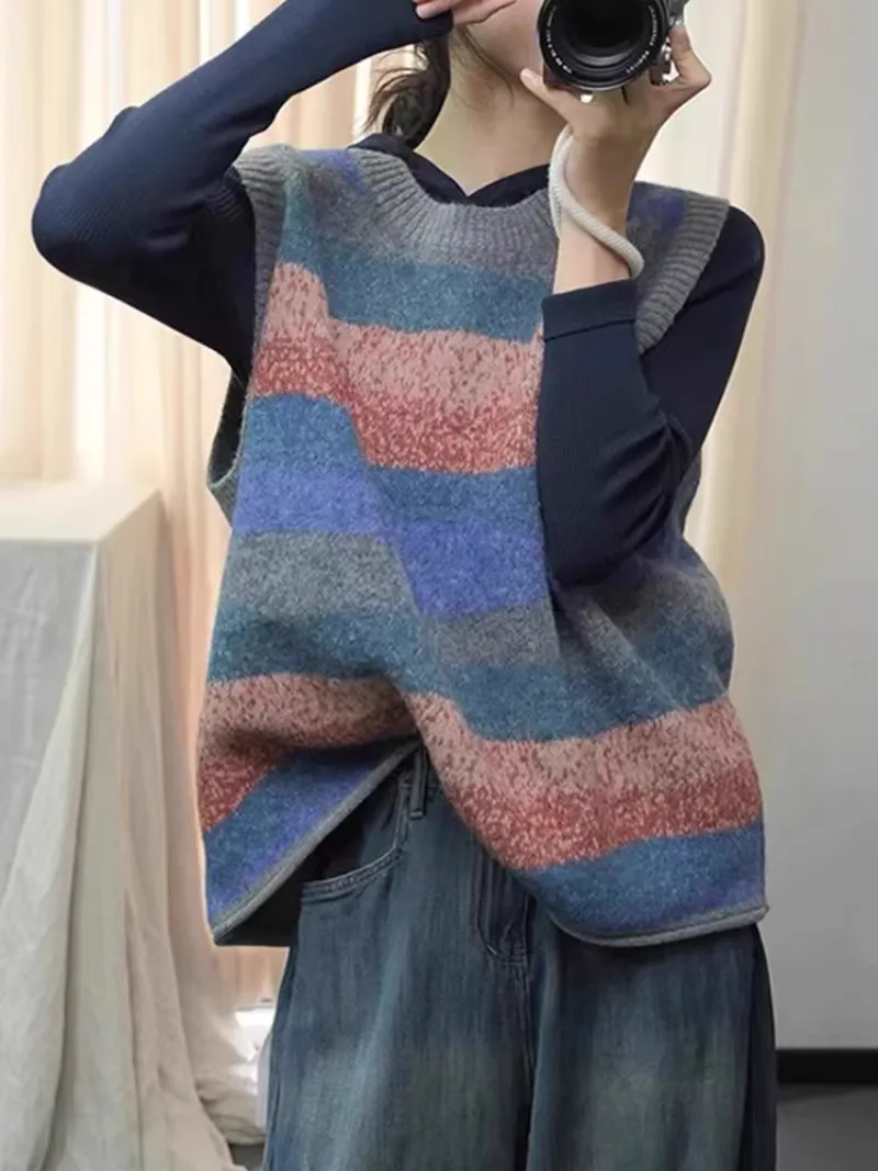 Women's Autumn & Winter Retro Chic Colorfull  Sweater