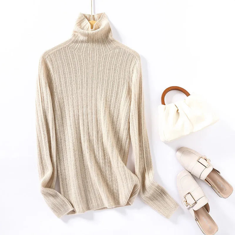 Women's Pullover Slimming Bottoming Cable Knit Warm Cashmere Sweater