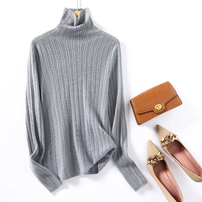 Women's Pullover Slimming Bottoming Cable Knit Warm Cashmere Sweater